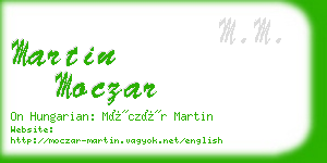 martin moczar business card